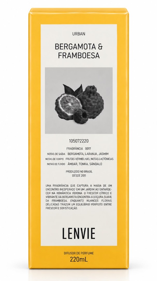 DIFUSOR PERFUME BERGAMOTA E FRAMBOESA 220ML