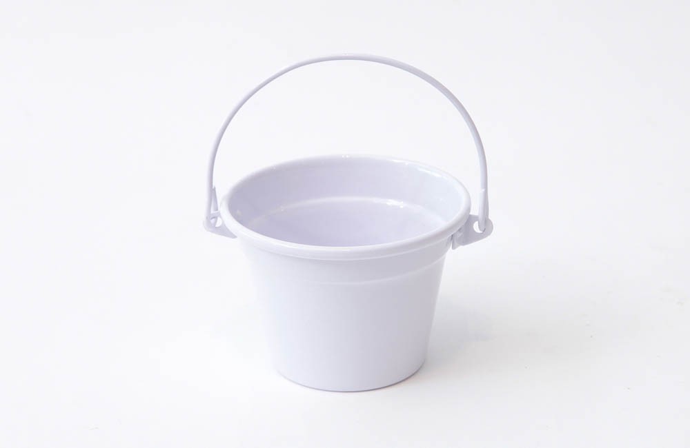 Cachepot Alumínio com Alça Branco (11X09)