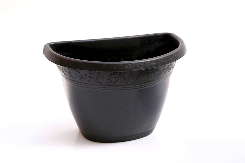 vaso parede plástico 23 preto (24x17x17)