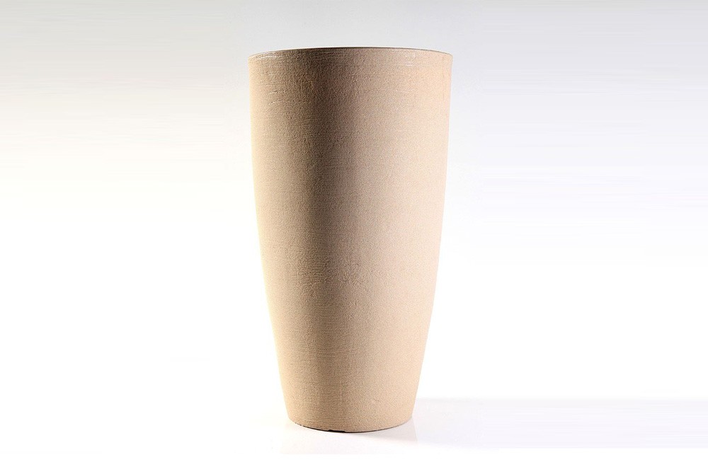 Vaso cone riscado areia 3 (42x75,5)